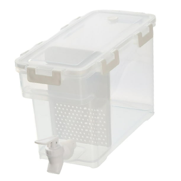Hervidor de agua fría con grifo, jarra de jugo transparente, dispensador de bebidas heladas sellado 6L