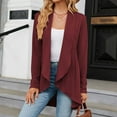 thumbnail image 4 of TAGOLD Womens Cardigans,Women's Fashion Solid Color Loose Fitting Long Sleeved Cardigan Jacket, 4 of 5