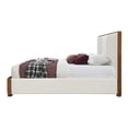 thumbnail image 4 of ACME Kaleea Chenille Upholstered Tufted Queen Bed in Beige and Walnut, 4 of 9