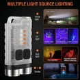 thumbnail image 2 of Mini Flashlight, V3 Small Powerful Keychain Flashlights with Red UV Blue Light, High Lumens 900LM USB-C Rechargeable Portable Mini Pocket EDC LED Flash Light -10 Modes, Waterproof, Tail Magnet, White, 2 of 5
