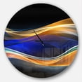 thumbnail image 1 of Designart '3D Design Vague Bleue Dorée' Horloge Murale Moderne, 1 of 6