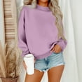 thumbnail image 2 of Inglocry Sweatshirts Oversized Crewneck Fleece Pullover Trendy Cute Long Sleeve Drop Shoulder Sweater Tops Purple M, 2 of 6