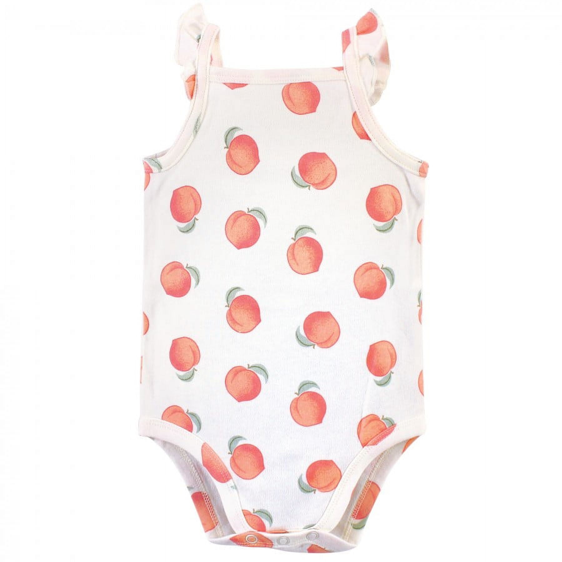 Touched by Nature Baby Girl Organic Cotton Bodysuits 5pk, Peach, 12-18 Months