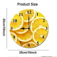thumbnail image 2 of ZXCXRQFa Lemon Yellow Silent Non Ticking Wooden Clock 10 Inch, Round Wall Clock,Decorative for Living Room, Kitchen, Home,Bathroom, Bedroom, Office or School, 2 of 7