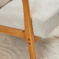 thumbnail image 6 of Leumius Modern Arm Chair Upholstered Reading Accent Chair with Pillow & Solid Wood Frame for Living Room Bedroom,Beige 02, 6 of 8