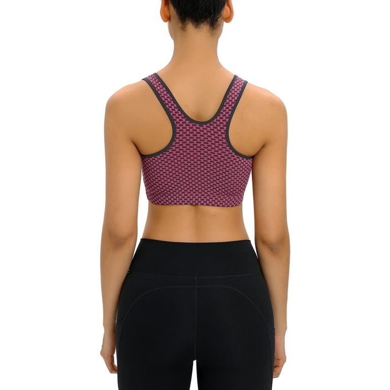 FOCUSSEXY Front Zipper Sports Bras with Removable Pad for Women Wireless  Racerback Yoga Bras Post-Surgery Bra Workout Gym Tank Tops Vest