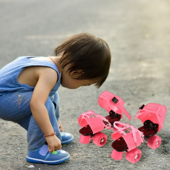 OULII Patins à Roulettes Roses Ajustables pour le Sport avec Conception à Quatre Roues pour la Sécurité et une Utilisation Stable à l'Intérieur et à l'Extérieur