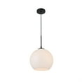thumbnail image 3 of Baxter 1 Light Black Pendant With Frosted White Glass, 3 of 3