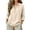 Beige, variant on Only Moment Shirt Women Oversized V Neck Long Sleeve Button Casual Solid Color Relaxed Daily Wear Blouse