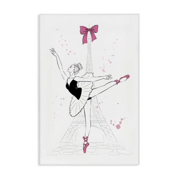 Stupell Industries Contemporary Ballerina & Eiffel Tower Canvas Art, 16 x 24, by Martina Pavlova