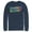 Navy Blue, variant on Men's Justice League Tie Dye Emblem Long Sleeve Shirt Navy Blue Small