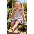 thumbnail image 3 of Aideaone Toddler Girls Summer Outfit 2 Piece Ruffle Sleeveless Shirts Tops Shorts Set Clothes for Baby Girl Sizes 2T-5T, 3 of 5