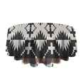 thumbnail image 5 of Black Geometric Triangle Arrow Pattern Round Tablecloth 60"x60",Wrinkle Wipeable Table Cloth for Kitchen Dining Room Picnic Patio Party, 5 of 6