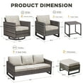 thumbnail image 7 of Unnifurnzi Wicker Patio Furniture Set-8 Pieces Outdoor Furniture with Outdoor Swivel Rocking Chairs and Patio Chairs Outdoor Sofa with Ottoman for Porch Deck Balcony Garden-Gray/Beige, 7 of 7