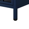 thumbnail image 4 of Nightstand with Storage Cabinet, Bedside Table with Solid Wood Tabletop, Sofa Side Table for Bedroom, Living Room, Dark Blue, 4 of 7