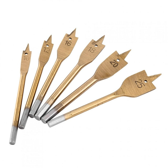 6 brocas de pala de acero con alto contenido de carbono para carpintería, herramientas de perforación plana de 10-25 mm