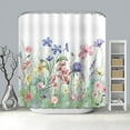 thumbnail image 5 of Spring Flower Shower Curtain Set Watercolor Floral Plant Decoration Shower Curtain Nature Colorful Wildflower Waterproof Fabric Shower Curtain with 12 Hooks 72x72 Inches, 5 of 6