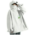 thumbnail image 1 of IROINID Deals Womens Winter Clothes Pullover Hoodies Stitching Three-Dimensional Pocket Cute Design Sweatshirt,White, 1 of 9