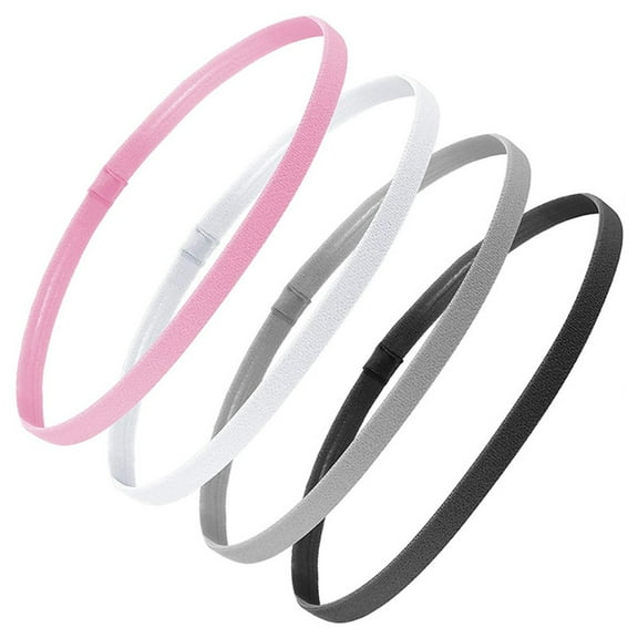 4 Pcs Thick Non-Slip Elastic Sport Headbands Women Men Yoga Hair Bands  Girls Anti-slip Elastic Workout Sweatband Sport Hairband