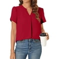 thumbnail image 6 of Itsame Short Sleeved T-Shirt Women Solid Color Undershirts Red Size S, 6 of 6