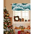 thumbnail image 3 of Valances for Windows, Gradient Ocean Waves Turquoise Teal Gradient Waves Rod Pocket Short Window Valance Curtains Holiday Window Treatment for Kitchen Living Room Bathroom, 42"x12", 3 of 7