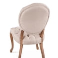 thumbnail image 5 of Portia Off-White Linen Tufted Chairs with Linen Back, Set of 2, 5 of 9