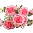thumbnail image 2 of ZOELNIC Fake Flowers Vintage 5 Head Artificial Rose Bouquet Wedding Home Decoration, Home Party Bridal Home Wedding Table Decoration 4PACK, 2 of 7