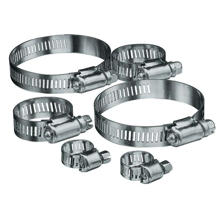 Hyper Tough 6 Piece Assorted Size Steel Hose Clamps, 36212WD