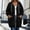 Black women's hooded shacket a1, variant on Women's Plus Size Solid Hooded Shacket Fall Winter Zip Front Casual Outwear Long Sleeve Cozy Jacket With Pockets Outerwear Coat, Black L