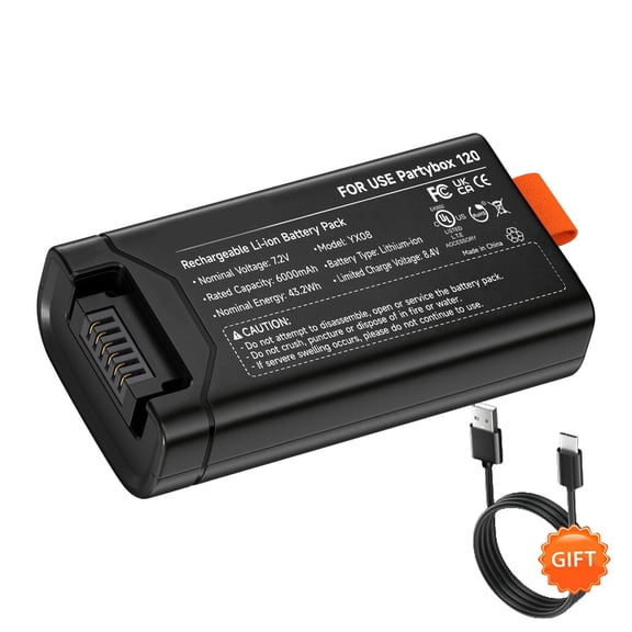 Replacement Battery 200. High Capacity 6000mAh for PartyBox Club 120 Portable Speake, Easy-to-Replace Spare
