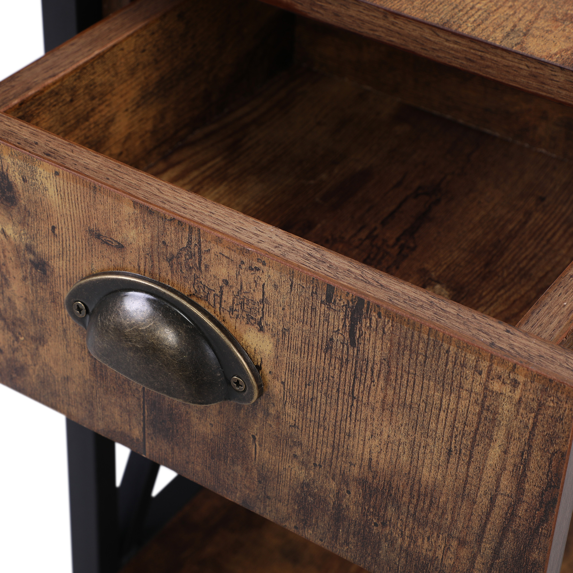 Kepooman Modern Versatile Nightstands, Industrial Set of 2 Bedside Table with Drawer and Storage Shelf, Rustic End Table Side Table Modern Night Stand for Bedroom Living Room Sofa Couch, Brown Kepooman Modern Versatile Nightstands, Industrial Set of 2 Bedside Table with Drawer and Storage Shelf, Rustic End Table Side Table Modern Night Stand for Bedroom Living Room Sofa Couch, Brown