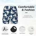 thumbnail image 6 of Picia Shark pattern Mens Swim Trunks with Compression Liner Stretch Beach Shorts Quick Dry with Zipper Pockets No-Chafing Board Shorts-Small, 6 of 9