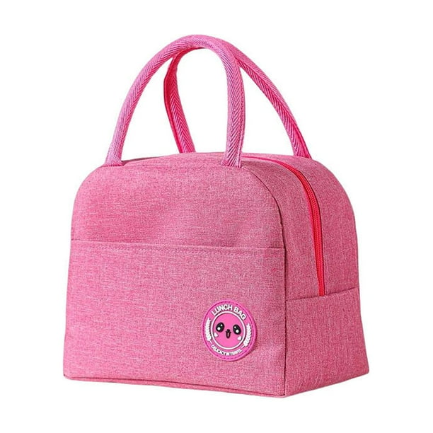 Fiambrera Bolsa Bewildely Color sólido Térmica Almuerzos Rosado