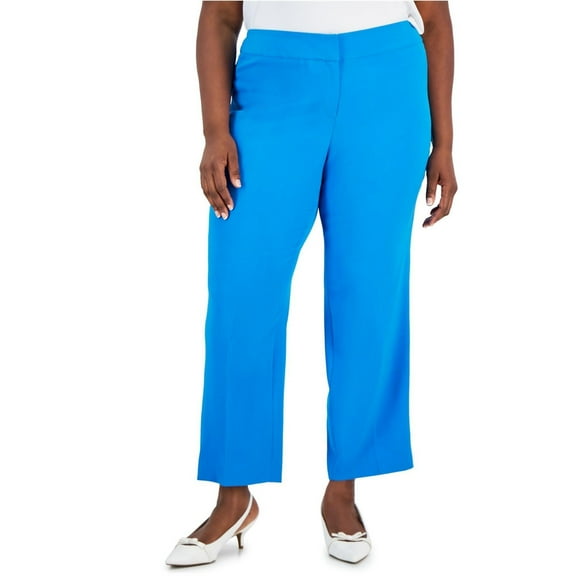 Kasper Womens Straight leg Dress Pants, Blue, Plus Size, 18W
