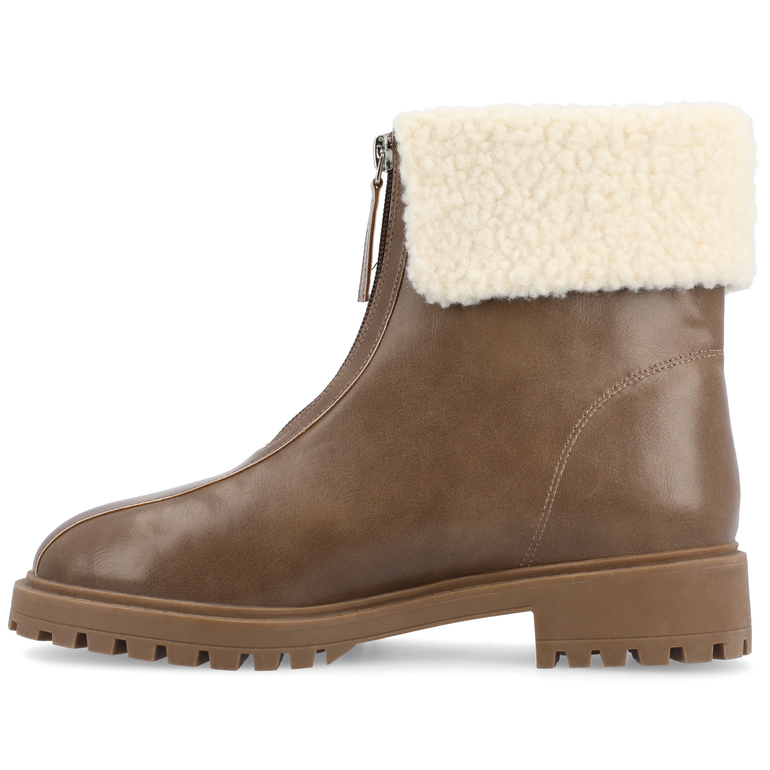Journee Womens Fynn Almond Toe Block Heel Ankle Booties
