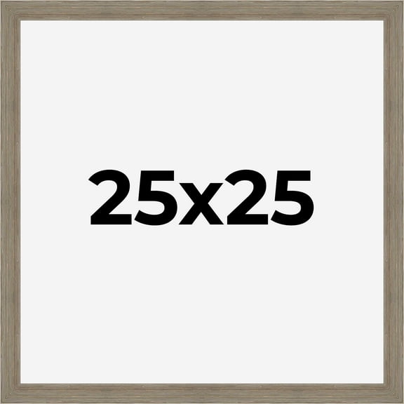 25x25 Frame Gray Barnwood Rustic Solid Wood Picture Frame | 1.5 Inch Moulding Width | Includes UV