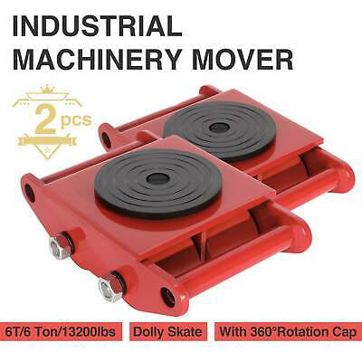 2Pcs 6 Ton Industrial Machinery Mover w/ Dolly Skate 360°Rotation Cap Heavy Duty 