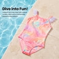 thumbnail image 5 of Girls One Piece Mermaid Scale Print Swimwear Bikini Colorful Bathing Suits Cute Princess Beach Swimsuit for Kids Girls 5T, 5 of 11