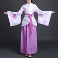 thumbnail image 2 of Piuwrlz Back to School Dresses Girls Uniform Preppy Dress Comfortable Lapel Collar A-Line Princess Skirts Purple Size 4-5 T, 2 of 6