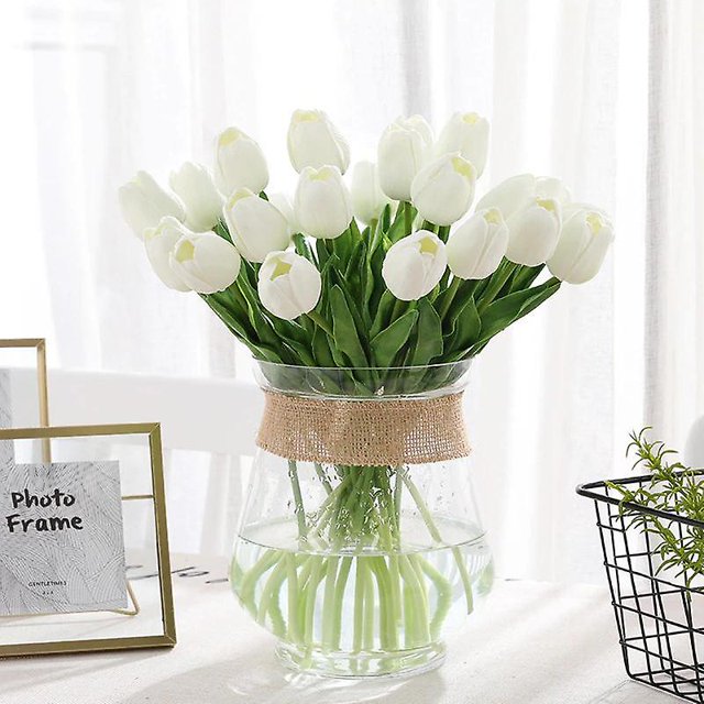 20 tulipanes flores artificiales PU calla lirios flores falsas decoraciones de boda decoraciones de fiesta en casa