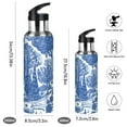 thumbnail image 2 of Yayeee 33oz Insulated Water Bottle Double Wall Stainless Steel with Flip Straw Lid, Blue Garden Pattern, 2 of 7