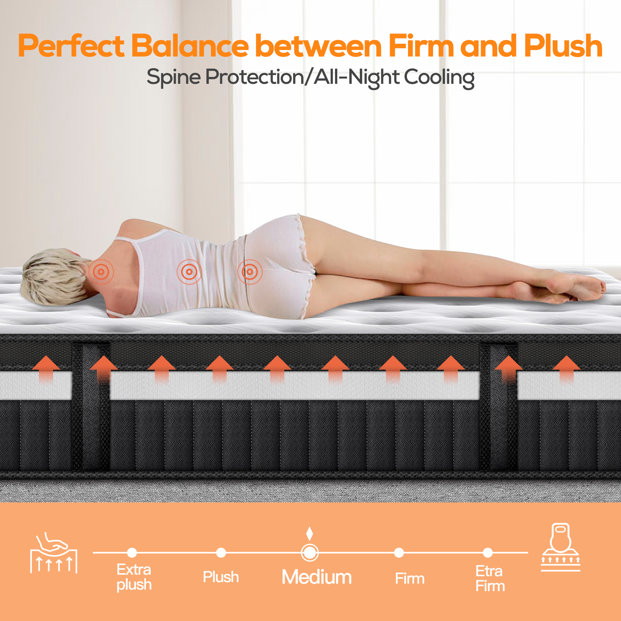King Mattress, Famistar 13 Inch Memory Foam Mattress King Size, Innerspring Hybrid King Bed Mattress in a Box Medium Firm with Motion Isolation & Strong Support & Pressure Relief, CertiPUR-US - image 2 of 13