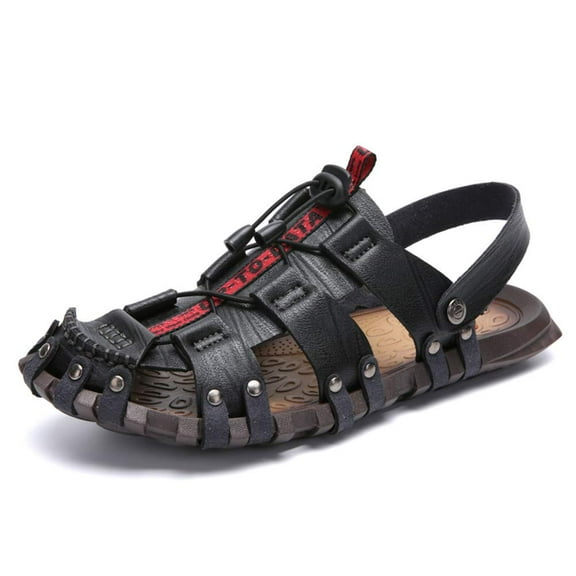 Men's Fashion Sports Sandals Summer Hiking Sneakers Comfortable Waterproof Breathable Shoes Outdoor Shoes Black 8 UK