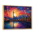 thumbnail image 2 of Designart "Toronto Cityscape Pop Art painting I" Cityscapes Floater Framed Canvas Wall Art, 2 of 7