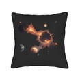 thumbnail image 4 of Set of 2 Square Throw Pillow Covers 18x18in - Cosmic Design Bright Orange Glow Perfect for Couch Bed or Car Decor, 4 of 8