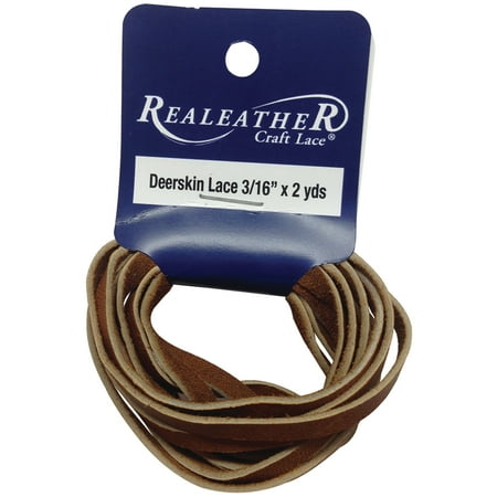 UPC: 0870192003130 | Realeather Deerskin Lace Tan 3/16 x 2 yds.