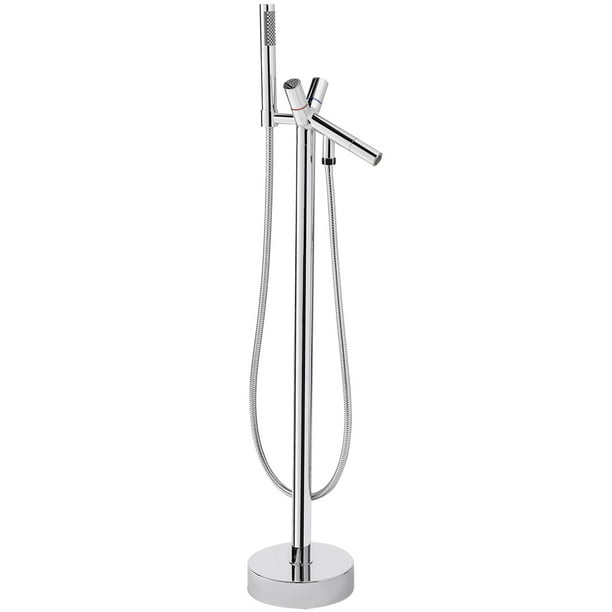 AKDY 42" Freestanding Bathtub Faucet Floor Mount Tub Filler Handheld Bath Wand Shower Knob