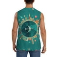 thumbnail image 4 of Daiia Around The Planet Printed Men's Tank Tops,Casual Soft Sleeveless Gym Muscle Shirts Bodybuilding Tee-XX-Large, 4 of 8