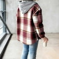 thumbnail image 6 of GXWEA Kids Flannel Shirt Girls Winter Clothes Girls Cute Flannel Plaid Button Down Top With Pockets Long Sleeve Hooded Jacket 8-9 Years, 6 of 6