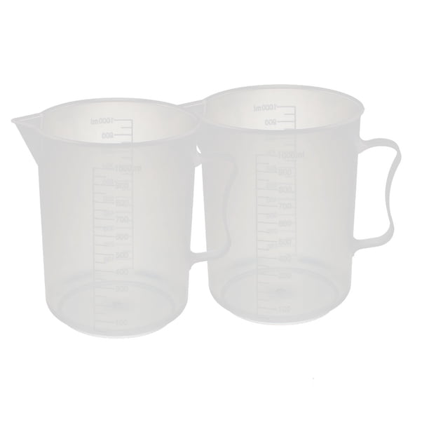Juego de 2 jarras medidoras de plástico antiácido de 1000 ml con pico vertedor